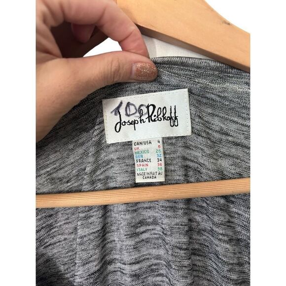 Joseph Ribkoff Layered 3/4 Sleeve V-Neck Tunic Top Silver Marled Gray Size 4 - Picture 9 of 12